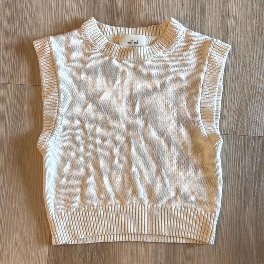 Wilfred Ivory Knit Sleeveless Top
